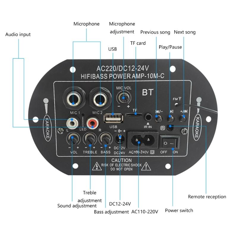 Amplifier Board with Treble and Bass Control,DC12-24V, Stereos Amplifier Board for DIY Wireless Speakers