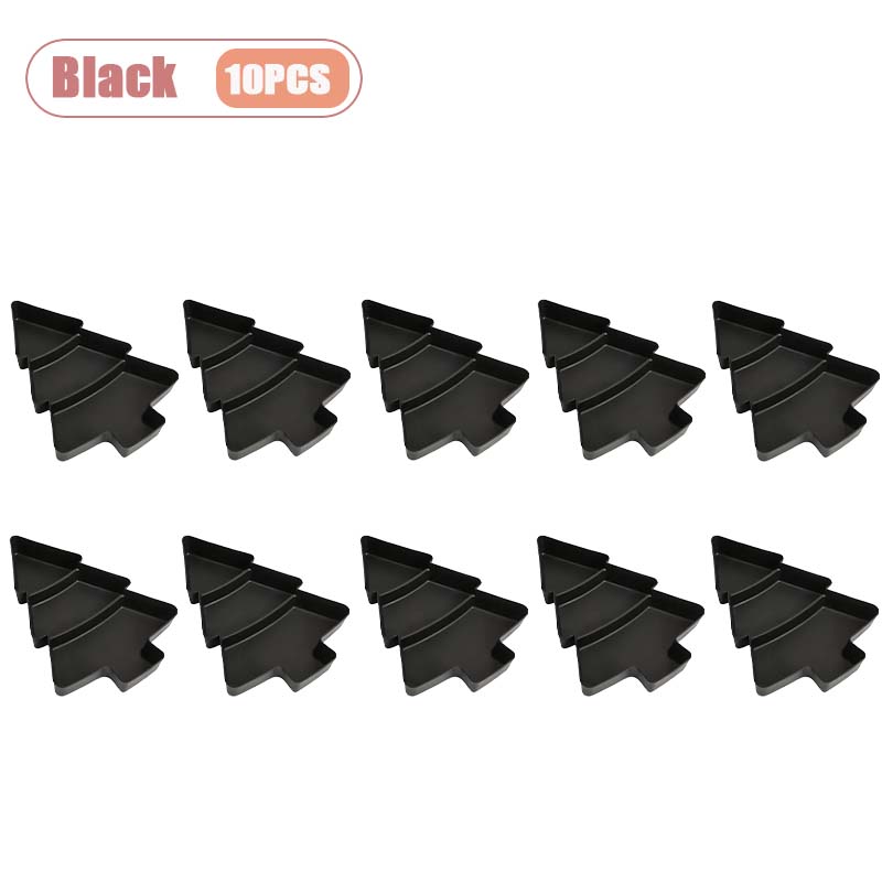 1-10PCS Plastic Divided Fruit Tray Christmas Tree Candy Dish Snack Plate Decorative Compartment Serving Tray for Living Room