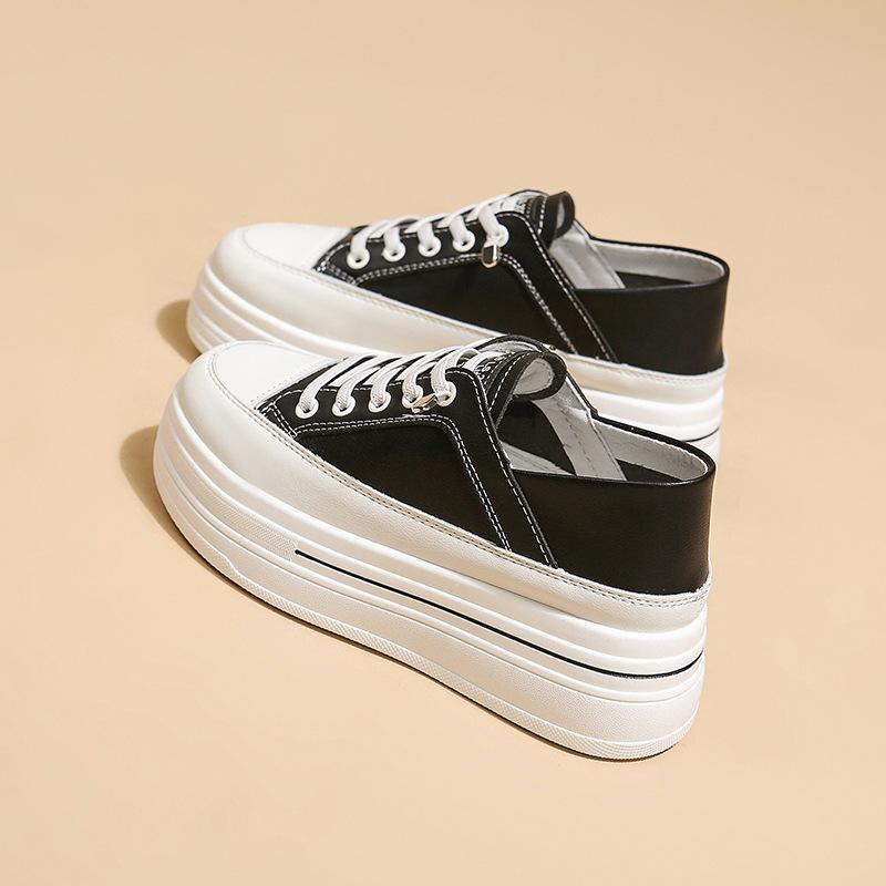 Lightweight Casual Explosion Small Inner Height-increasing Women's Shoes Autumn New Thick-soled One-pedal Casual Little White Shoes