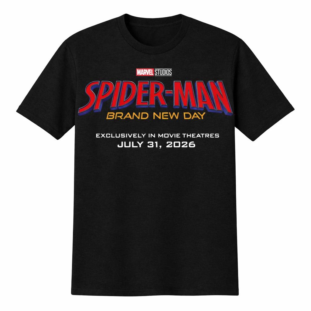 Spider Man Brand New Day Movie July 31 2026 Theater Release T-shirt 4XL