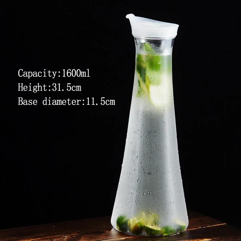 1L/1.6L Acrylic Cold Water Bottle Large Capacity Heat-resistant Water Jug Restaurant Home Juice Milk Beverage Pitcher Drinkware