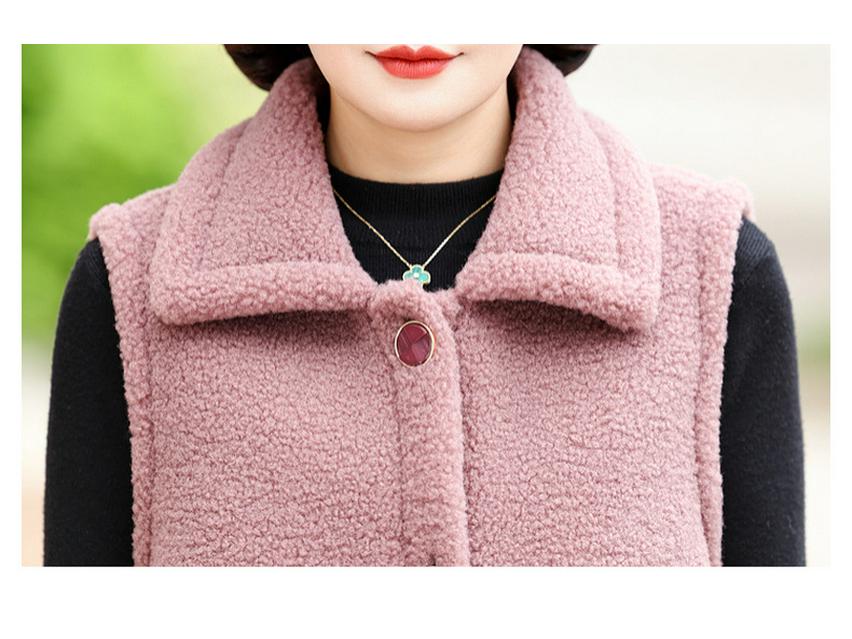 Autumn/Winter Women's Fleece Vest with Turn-Down Collar for Middle-Aged & Elderly