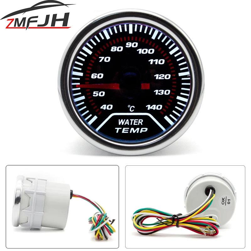 52mm Water Temp Gauge 40-140 Celsius Pointer Car Water Temperature Meter Racing Car Temperature Meter Car Gauge Accessories