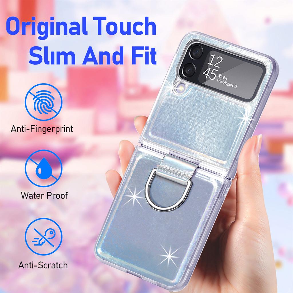 Mode Tragbare Ring Halter Telefon Fall Für Samsung Galaxy Z Flip 4 5g Flip4 Flip3 Flip 3 Klapp Abdeckung für Samsung Flip4
