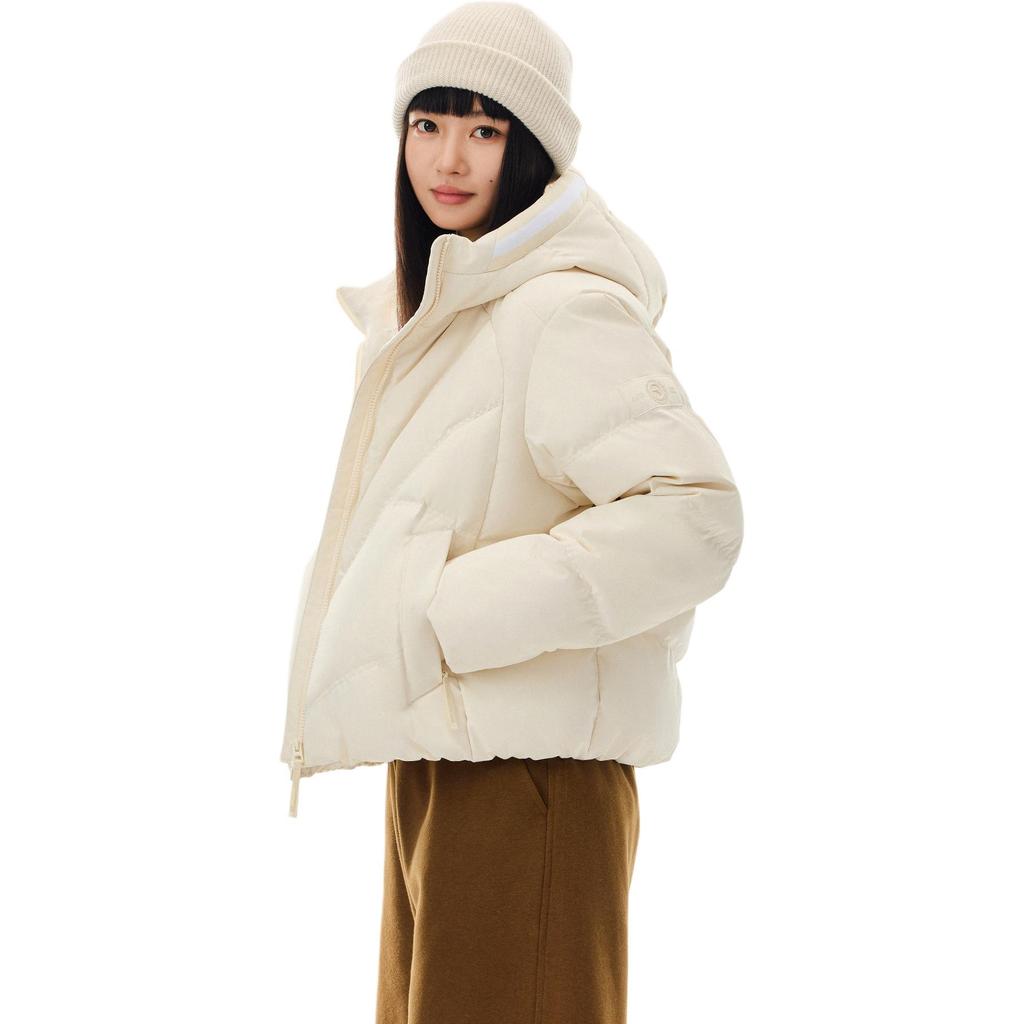 Anta Simple Casual Short Hooded Warm Down Jacket Women Outerwear 162548910-1