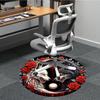 1PC Wolf Yin Yang Roses Design Office Round Rug, Non slip, Soft and Durable Office Rug for Interior Decoration, Perfect for Office