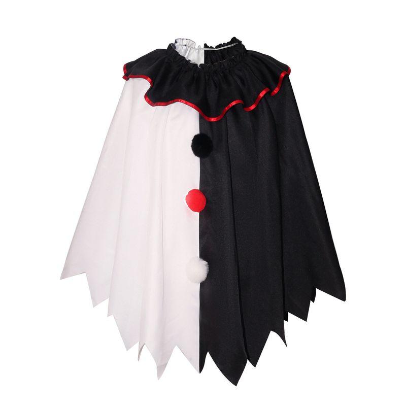Horror Clown Cosplay Costume Halloween Women's Black and White Cloak Masquerade Adult Cosplay Role-Playing Costume