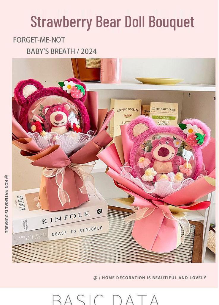 Christmas Strawberry Bear Bouquet: Adorable Gift for Girls, Girlfriends, and Best Friends