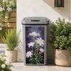 Outdoor Storage Box Decorative Decals Floral Trash Can Stickers, Waterproof Self?Adhesive Bin Decals, Vintage Flower Pattern Decor Home Garden
