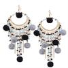 Women's Sweet Tassels Beads & Pompons Ear Pendants Long Dangle Earrings Eardrop Ladies Jewelry Christmas Gift