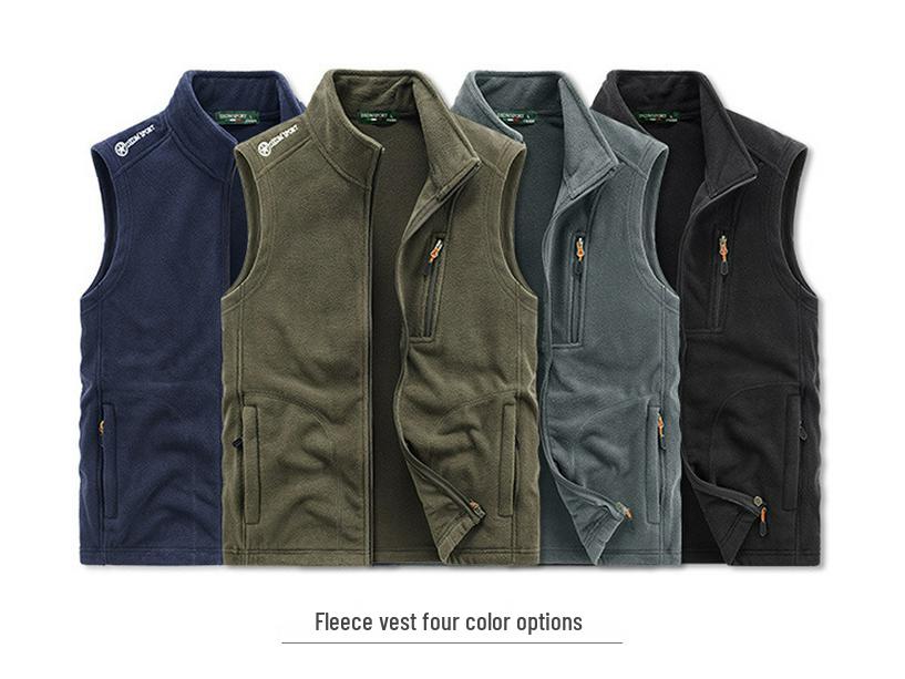 2024 Men's Autumn Fleece Vest Outdoor Sports Hoodie Jacket
