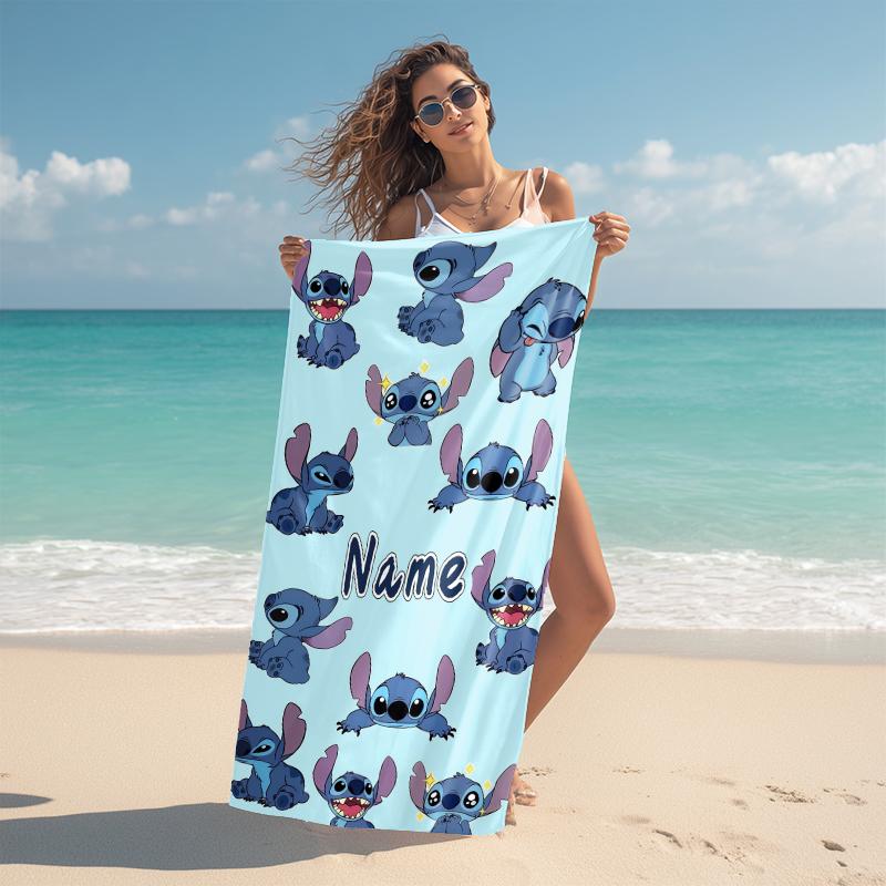 Personalized Lilo Stitch Dreamscape Beach Towel Microfiber Beach Towel Thin Absorbent for Beach Swimming Yoga Bath Sports. 0910305