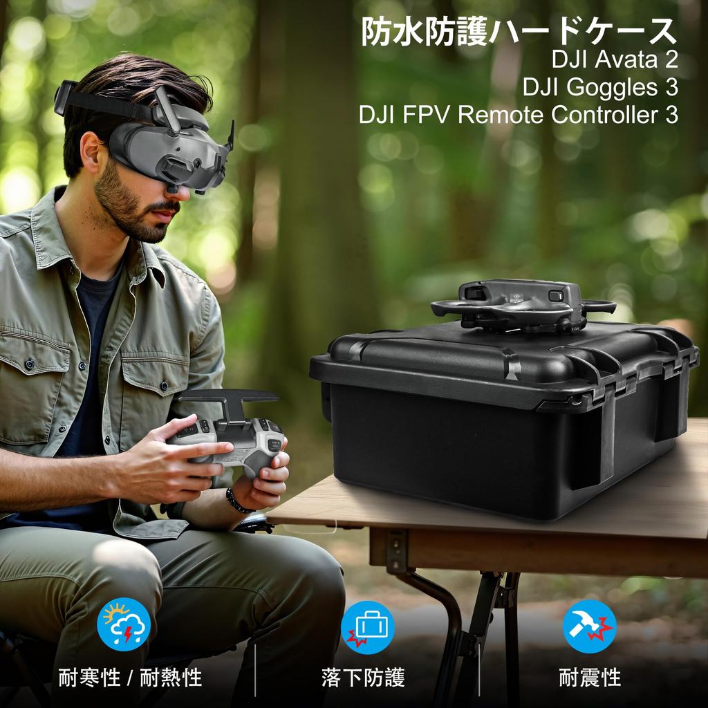 Lekufee Geantă de transport dură impermeabilă pentru drona DJI Avata 2, Fly More Combo, Ochelari N33Integra, RC Motion 32, Telecomandă FPV 32 și Altele