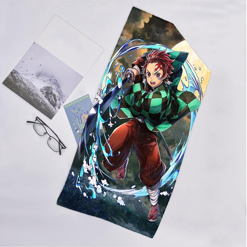 Tanjirou Nezuko Fashion Beach Towel: Ideal for Summer Adventures Soft, absorbent and quick drying suitable for swimming and bathing