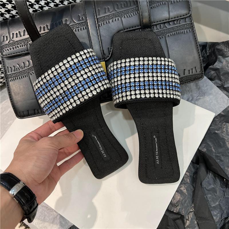 Summer Women Slippers New In 2024 Fashion Casual Crystal Slides Female Shoes Rhinestones Ladies Outside Flip Flops Sandals