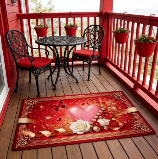 Romantic Style Bedroom Decor Red Carpet Valentine's Day Carpets for Living Room Waterproof Lounge Soft Floor Mat Anti-slip Rug