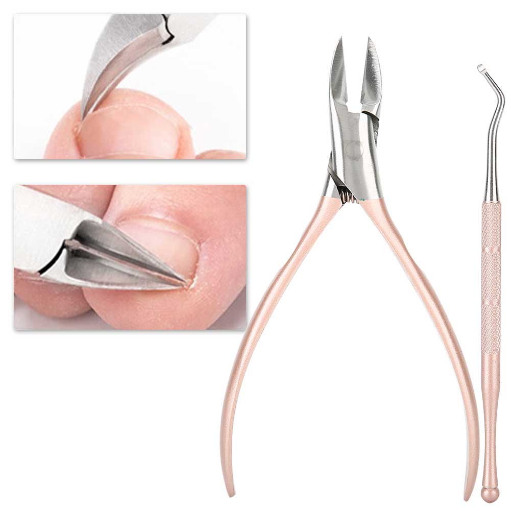 Professional Stainless Steel Nail Clipper Cutter Trimmer Ingrown Toenail Pedicure Manicure Tool Kit for ParonychiaRose