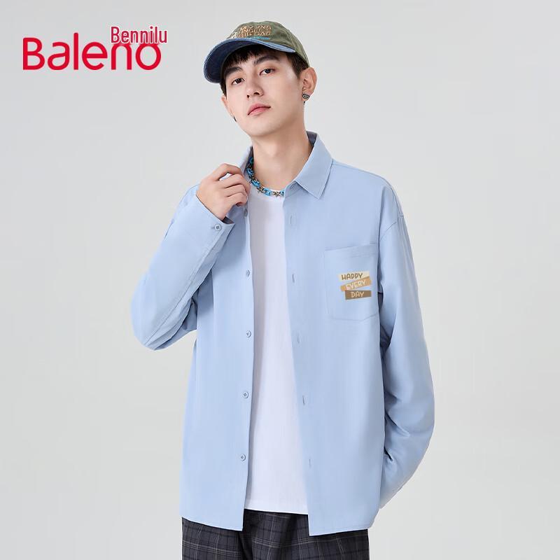 Baleno Men's 2025 Spring Sand-Washed Casual Workwear Shirt