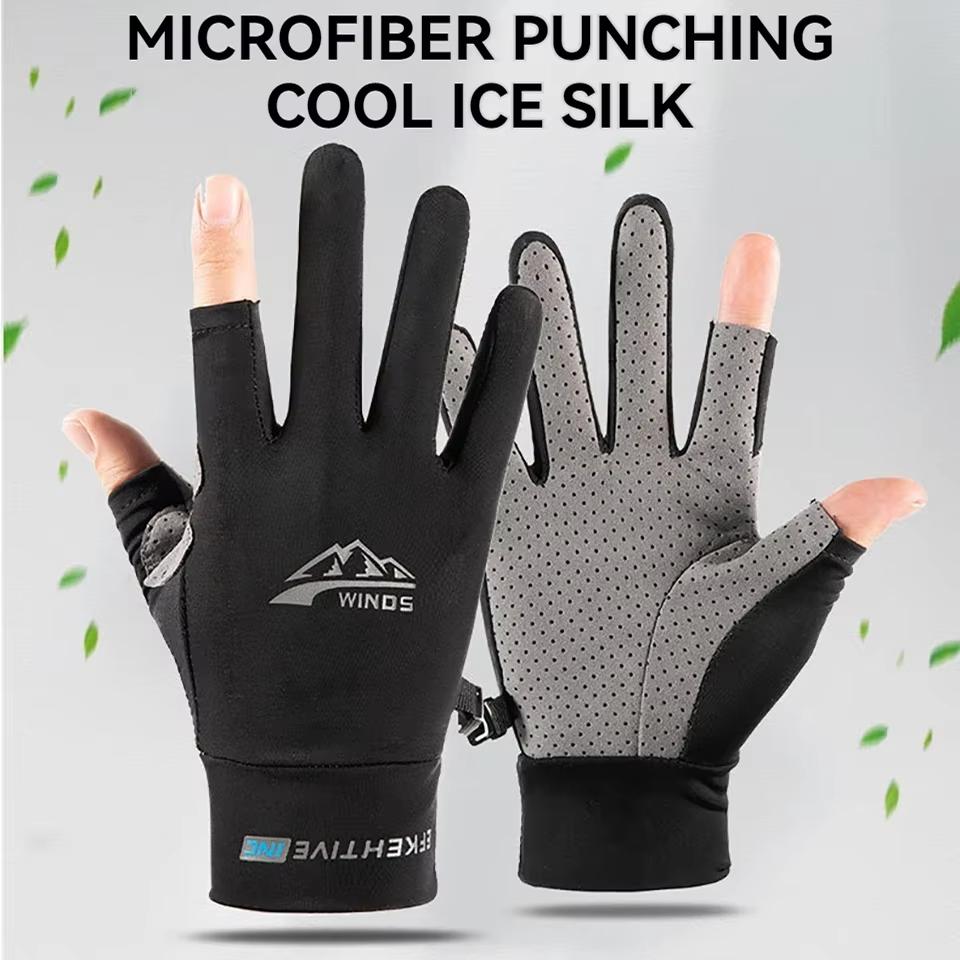 Summer Sun Protection Gloves Touchscreen Resistant Outdoors Mountaineering Hiking Fishing Biking Exposed Fingers Gloves