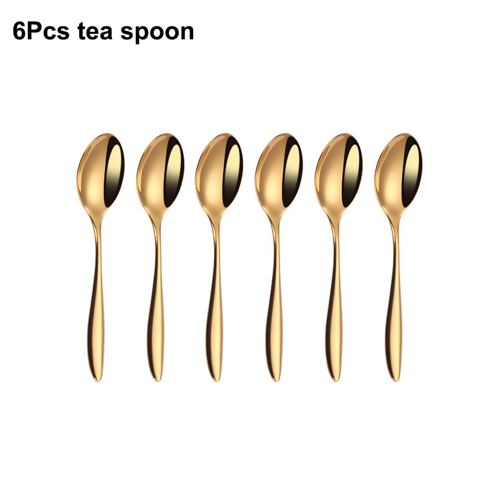 6/16/20/24 Stück Gold Geschirr Edelstahl 304 Besteckset Westliches Dinner-Set Spiegel Messer Gabel Löffel Glatter Griff Besteck