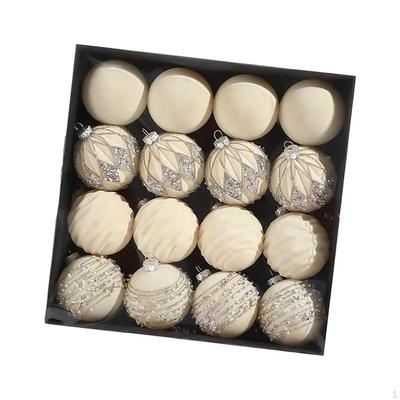 16x Velvet Christmas Ball Ornaments Hanging Balls for Porch