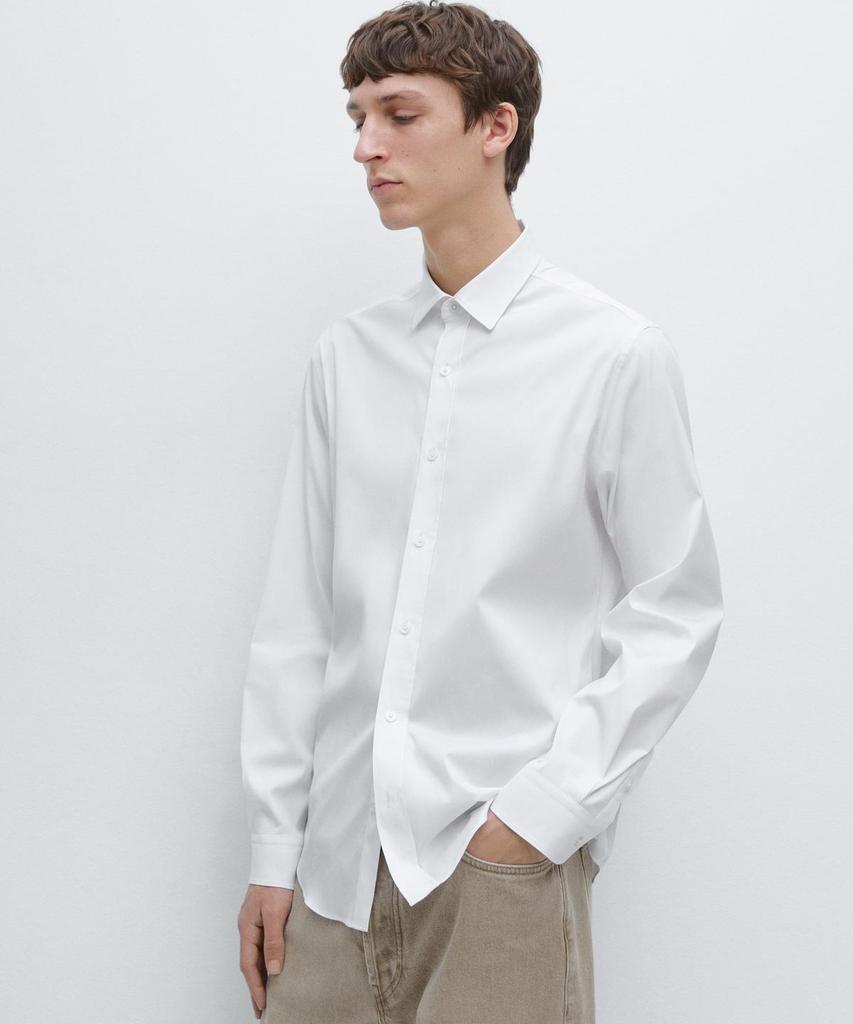 Masimodutti Cotton Blend Stretch Shirt
