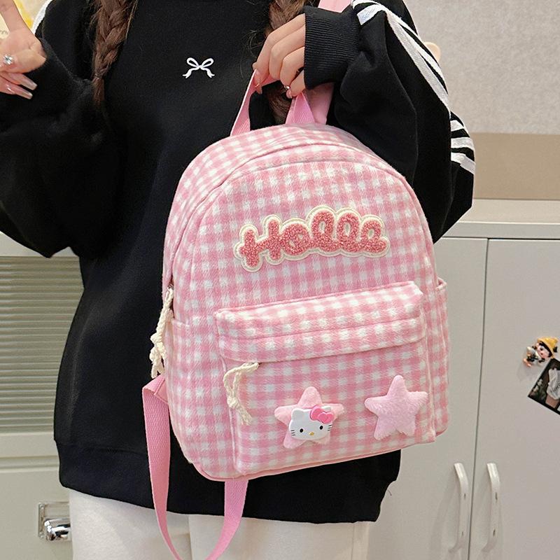 Soft Cute Little Girl Backpack Fashion Plaid Foreign Style Letter Baby Schoolbag Children'S Backpack