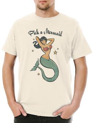 Pick A Mermaid Mens T-Shirt Mens Womens Tees Top Tee Mermaid Poseidon Neptune Sea Sea Beach