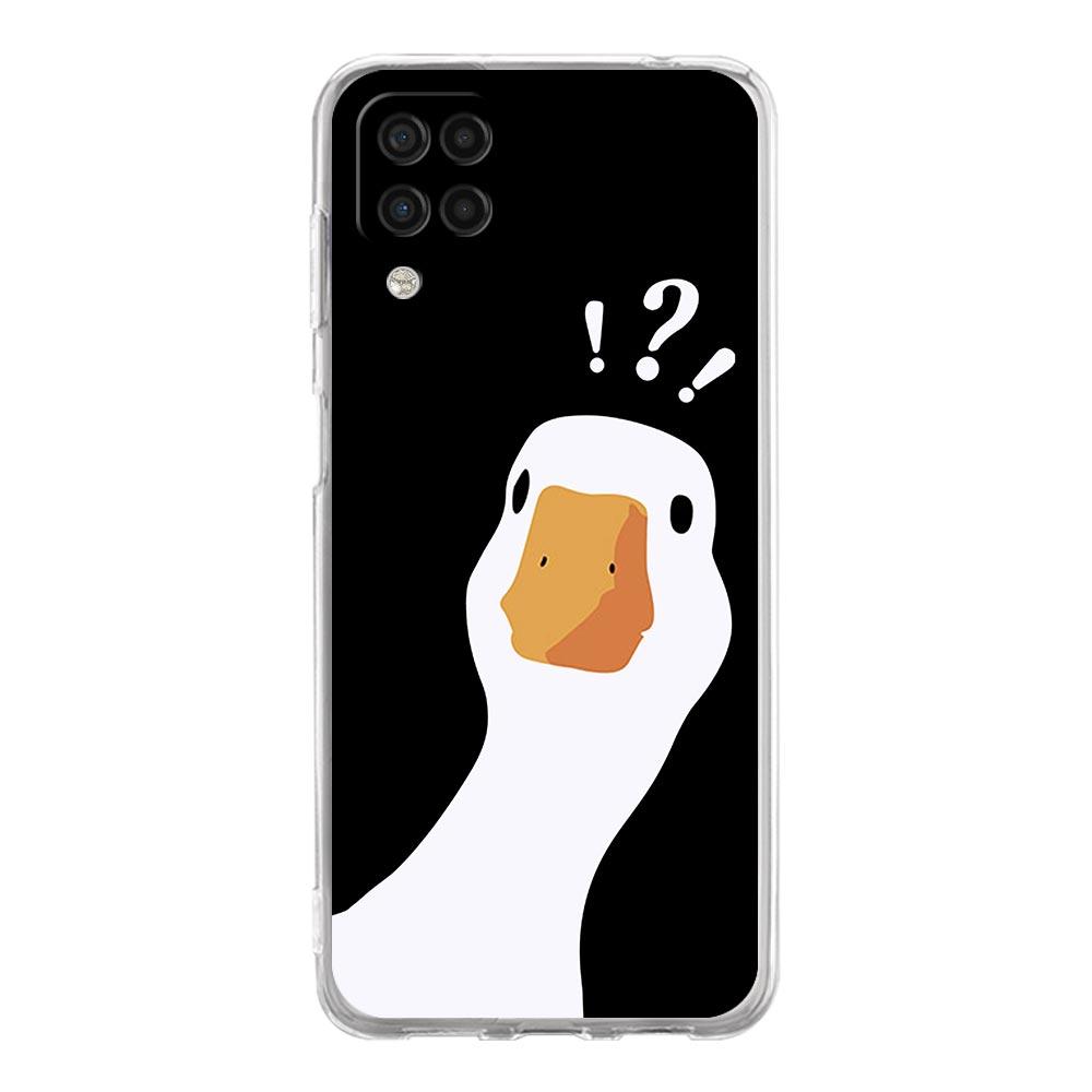 Cartoon Doubt Duck Phone Case For Samsung Galaxy A51 A71 A21S A12 A11 A31 A41 A01 A03S A22 A13 A33 A73 A53 A52 A32 5G A23 Cover