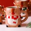 3D Santa Hand Painted Ceramic Mug with Handgrip Coffee Milk Tea Cup Christmas Holiday Cartoon Kitchenware Christmas Gift