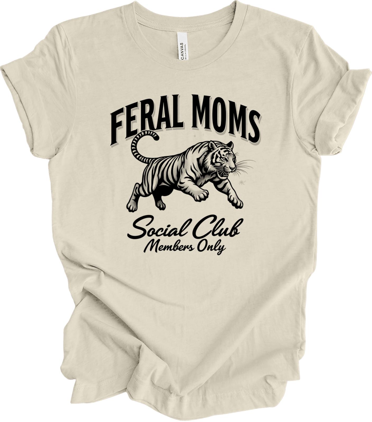 Feral Moms Club Shirt - Bold Graphic Design for Edgy Casual Style T-shirt S