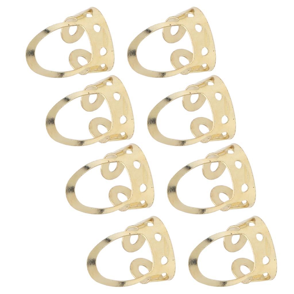 8 Stück Gitarren-Fingerpicks Verstellbar Hohl Edelstahl Musikinstrument ZubehörGold