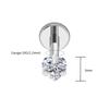 Titanio Genuino ASTM F136 Calibre 16G Corazón CZ Labret Roscado 3mm/4mm/5mm CZ Cartílago Tragus Hélice Stud para Nariz Joyería para Piercing