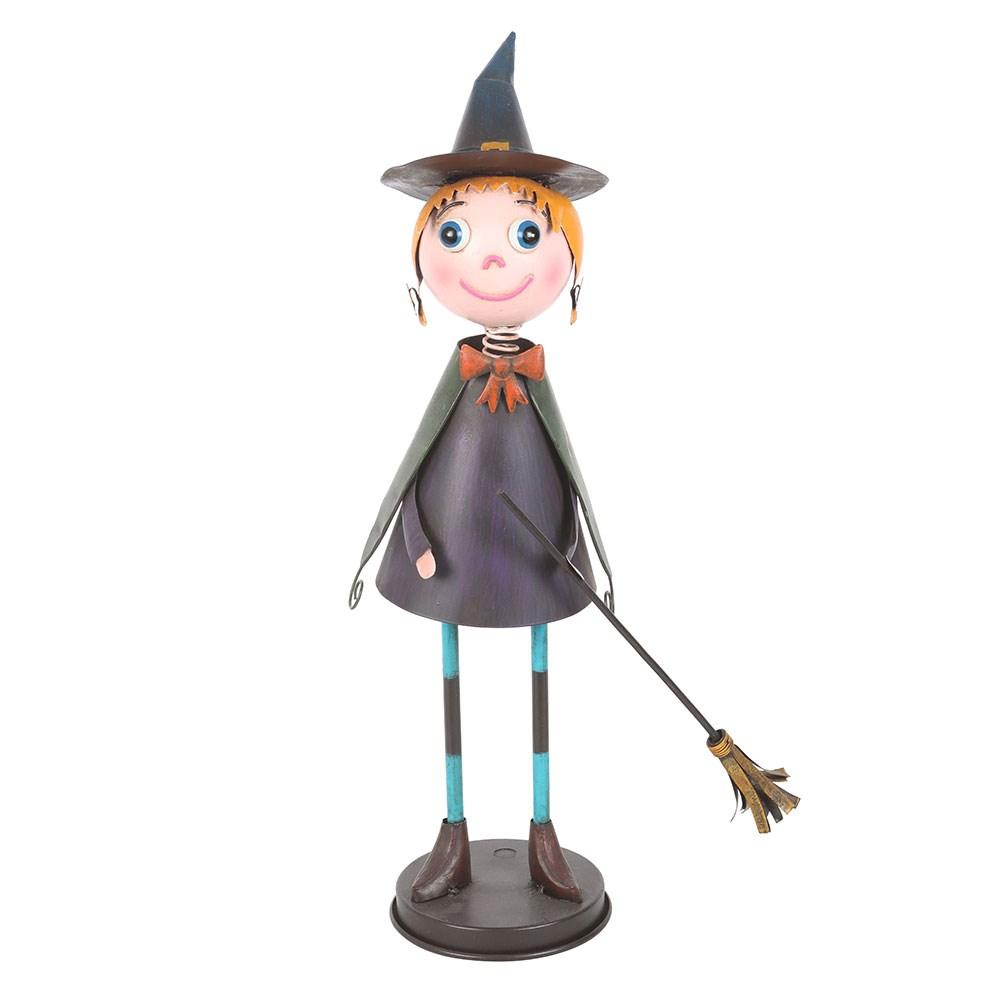 Something Different Metal Witch With Broom Ornament