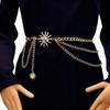 Gold Sunflower Waist Chain for Women - Hip Chain Belt Body Jewelry for Summer Outfit Accessories