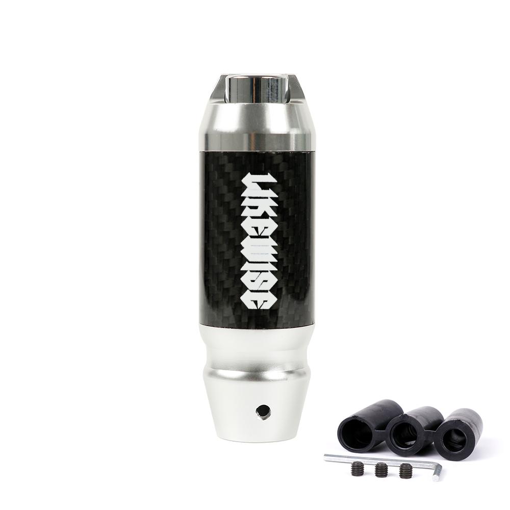 LIKEWISE Карбоновая ручка переключения передач Универсальная ручка рычага переключения автоматической трансмиссии С тремя адаптерами silver 10cm