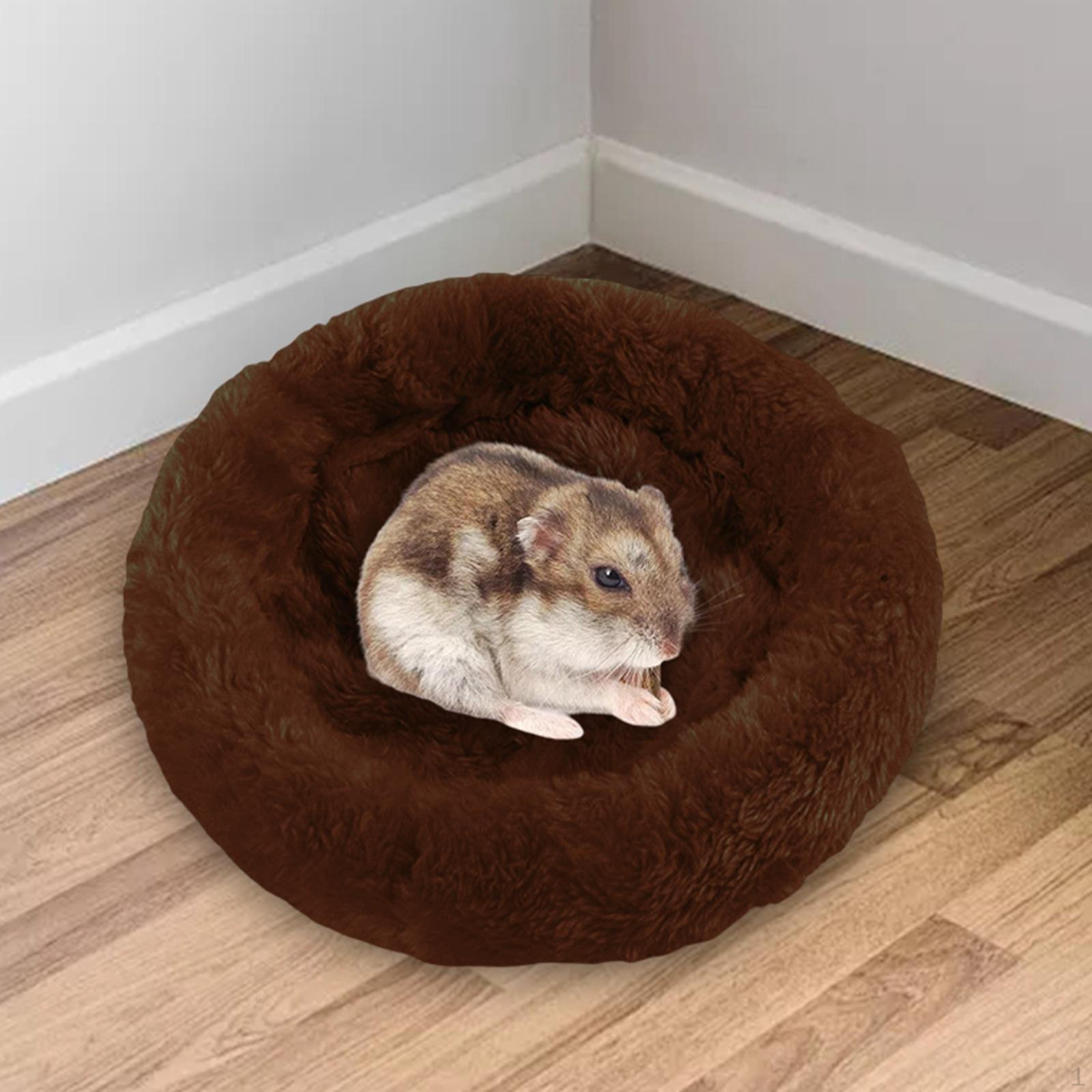 

Animal Mat Warm Hamster House Cushion Indoor Bed Outdoor Pet Beds Cloth Bedding for Ferrets L_Dark Brown