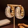 Vintage Enamel Threaded Steel Needle Earrings Unique Personality Geometric Line Sense Female