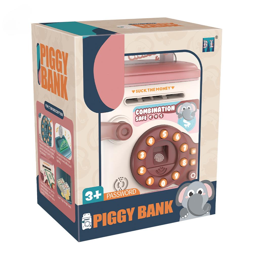Children's ATM piggy bank plastic ornaments password fingerprint voice recognition money storage cabinet toys