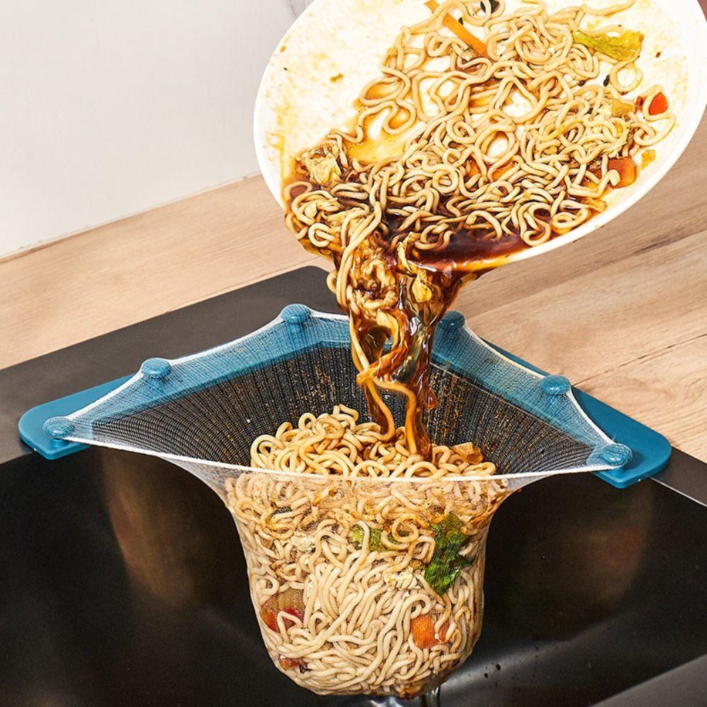 Hanging Kitchen Triangle Drainage Rack High Efficiency Prevent Sewer Blockage Sink Strainer Drain Durable Self-adhesive