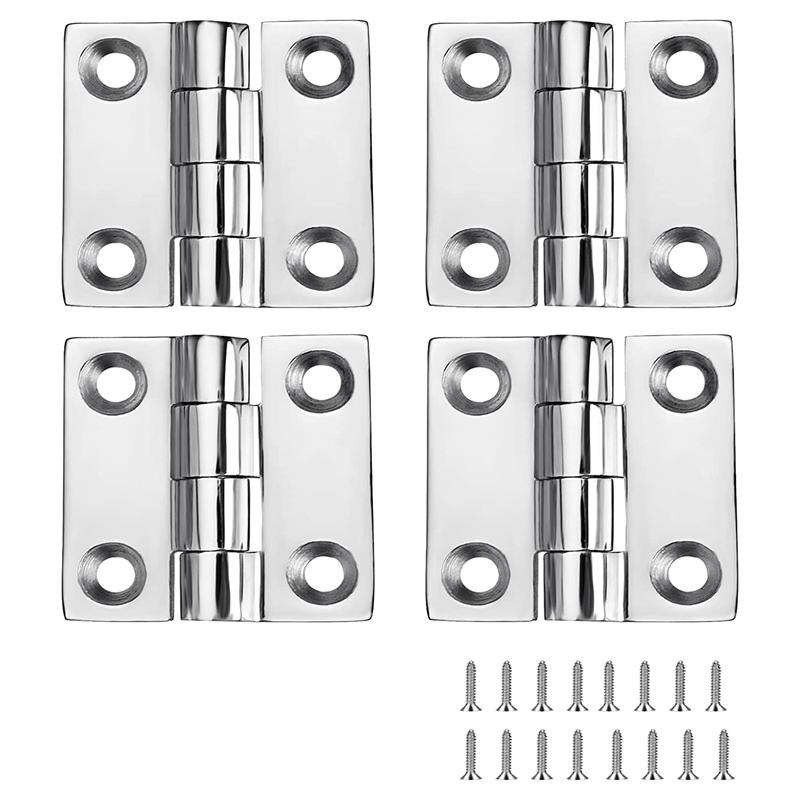 

4Piece Heavy Duty Stainless Steel Boat Hinges 2 Inch X 2 Inches Marine Grade Hinges серебряный
