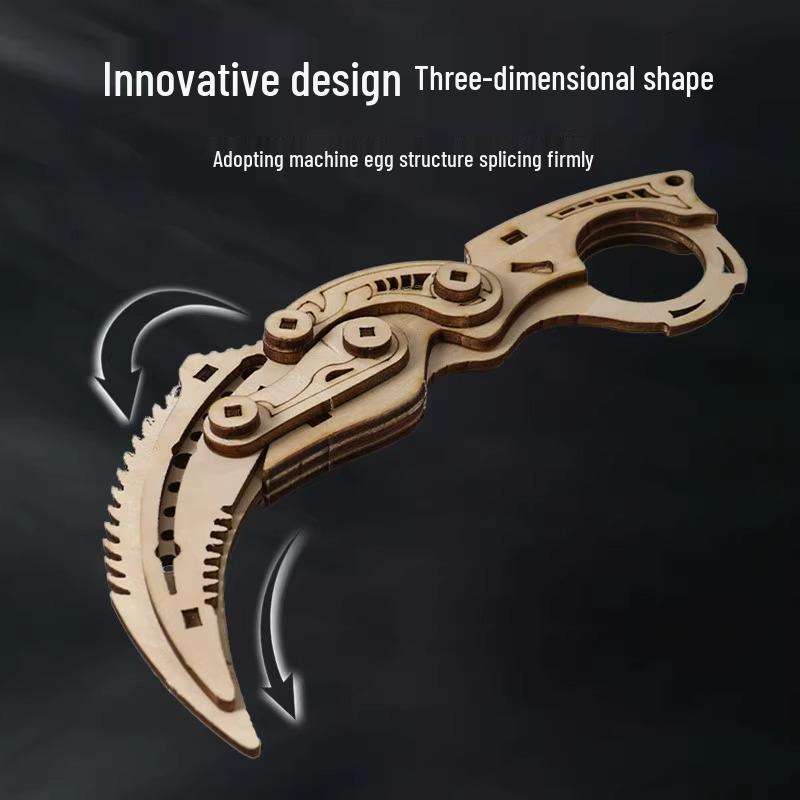 Newcomer Special: 3D Wooden Model Knife Jigsaw - Educational Toy & Folding Knife Set
