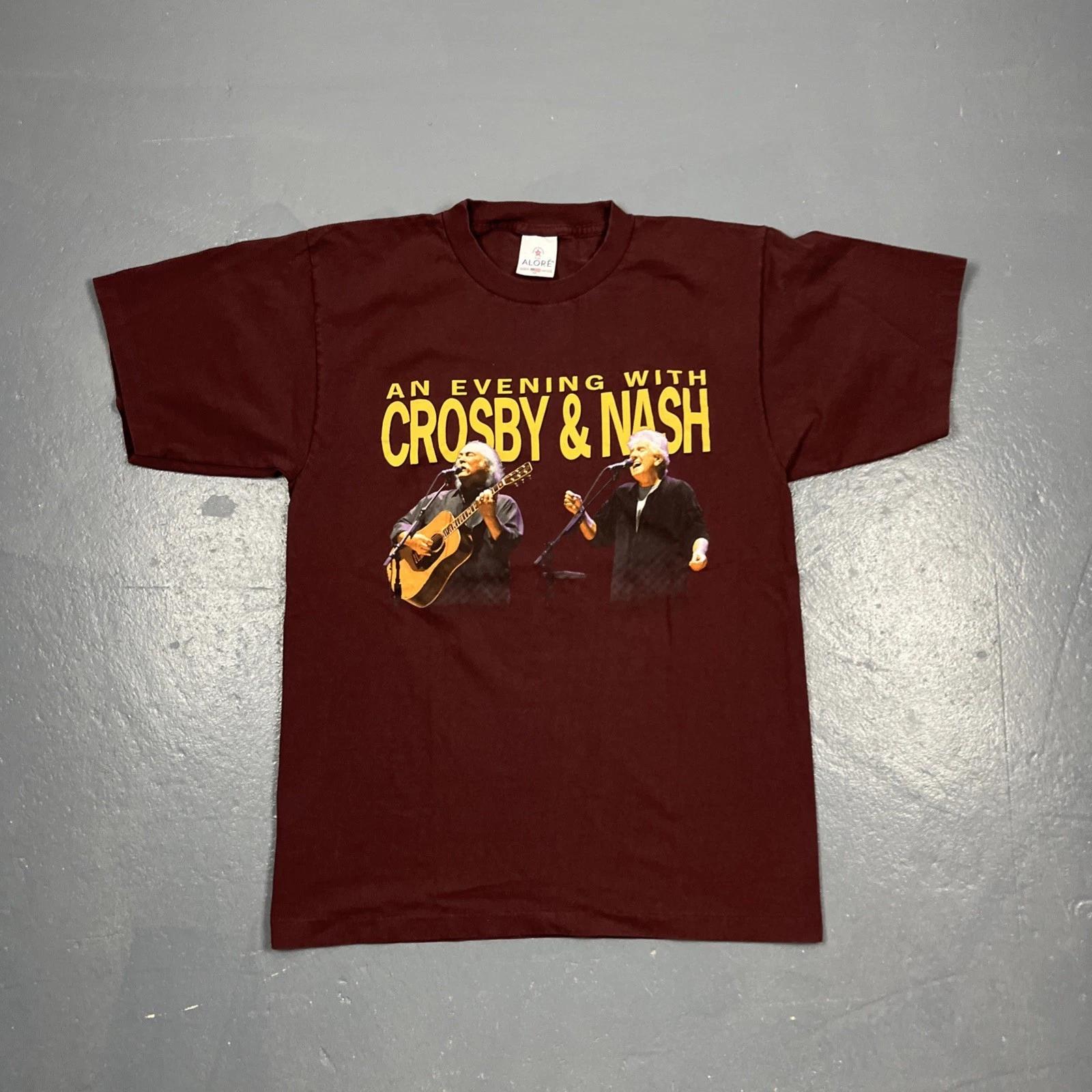 

Vintage 2007 An Evening With Crosby & Nash Tshirt Red Medium VTG Music Dbl Sided S