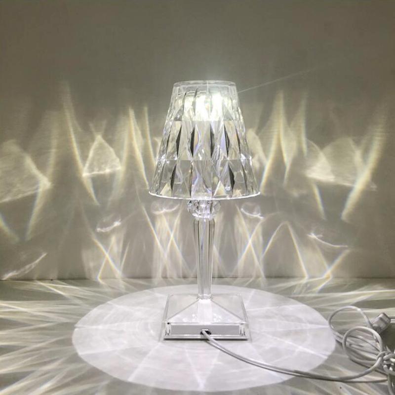 Luminária de mesa com diamante rgb, usb, sensor de toque, decoração acrílica, para quarto, bar, iluminação de cristal, presente, luz noturna led
