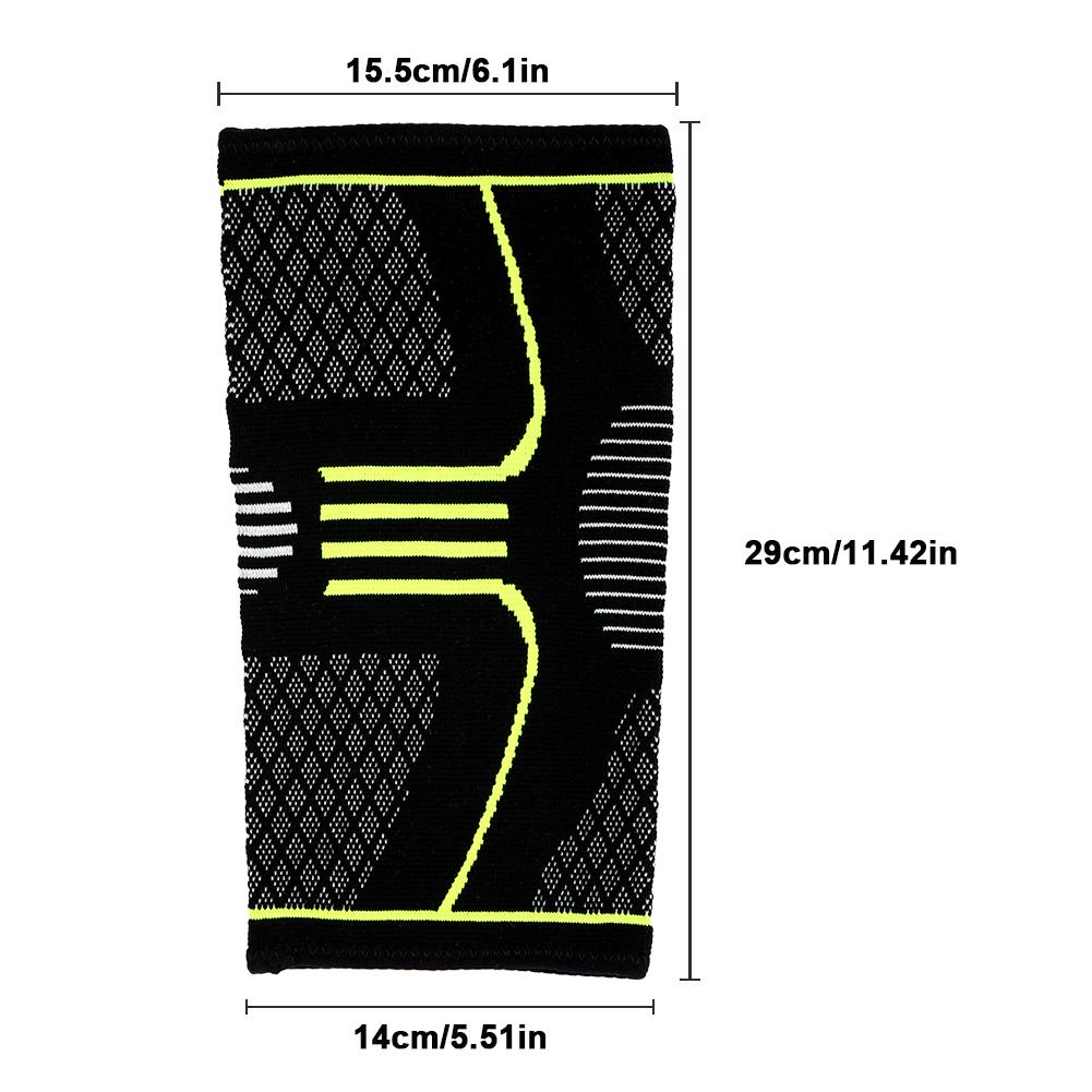 Breathable Weaving Sleeve Support for Running Climbing Nylon Knee Brace Pad(Black   Green M)