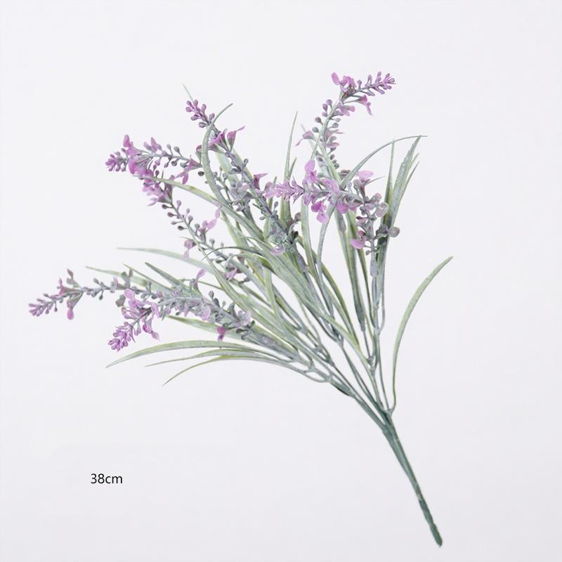 7-Branch 38cm Artificial Lavender Bouquet for Home Table Decor Hotel Wedding Floral Arrangement Fake Flower