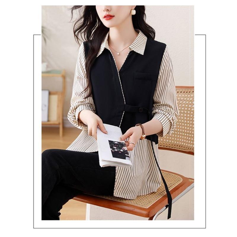 Übergröße Shirt Damen Langarm Frühling und Herbst Neues Nischen Design Top