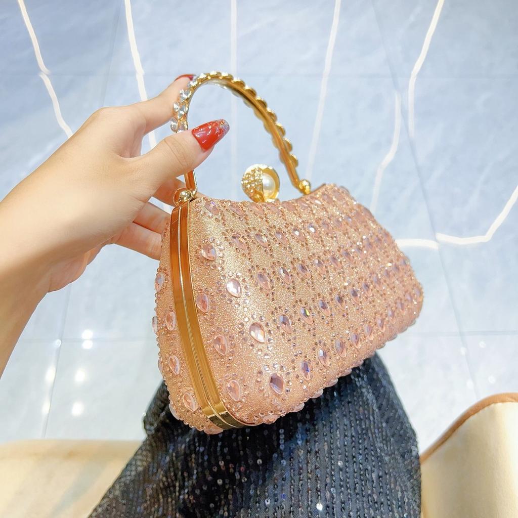 Banquet Clutch Bag Diamond-encrusted Small Bag Socialite Quality Single-shoulder Crossbody Hand-held Dinner Bag