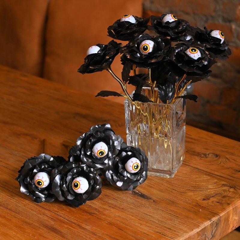 Halloween Decoration Horror Spooky Eyes Artificial Flowers Halloween Pumpkin Flower Bouquet Gifts Eternal Flowers