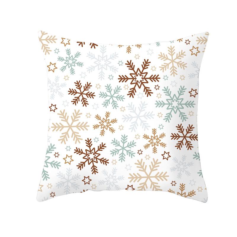 White Christmas Pillow Case Cute Santa Claus Elk   Cover Winter Snowflake Decorative Cases